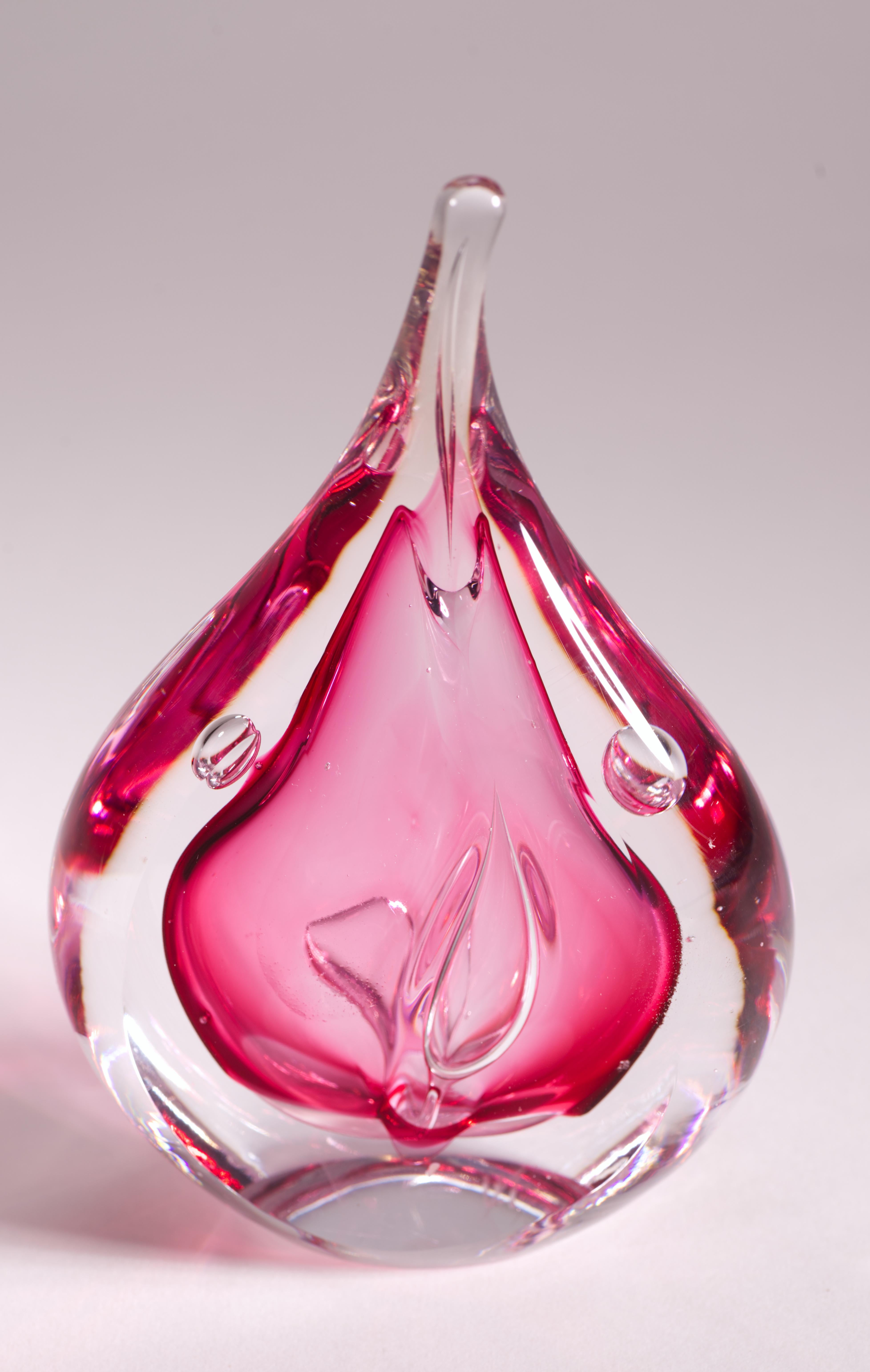 20ième siècle Sculpture ou presse-papiers Sommerso d'Adam Jablonski, verre d'art polonais en vente