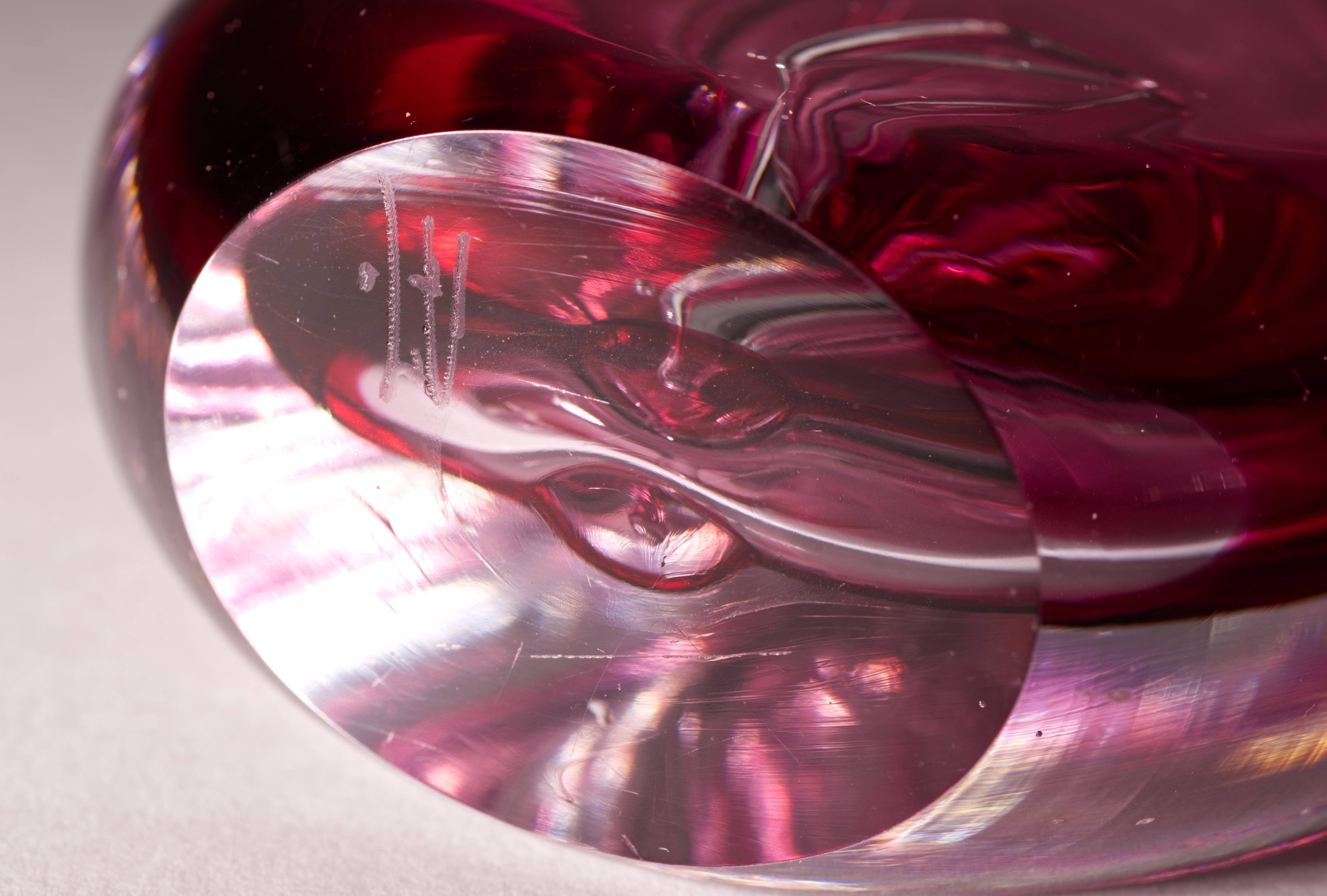 Sculpture ou presse-papiers Sommerso d'Adam Jablonski, verre d'art polonais en vente 1
