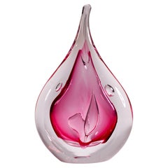 Adam Jablonski Sommerso Sculpture or Paperweight, Polish Art Glass