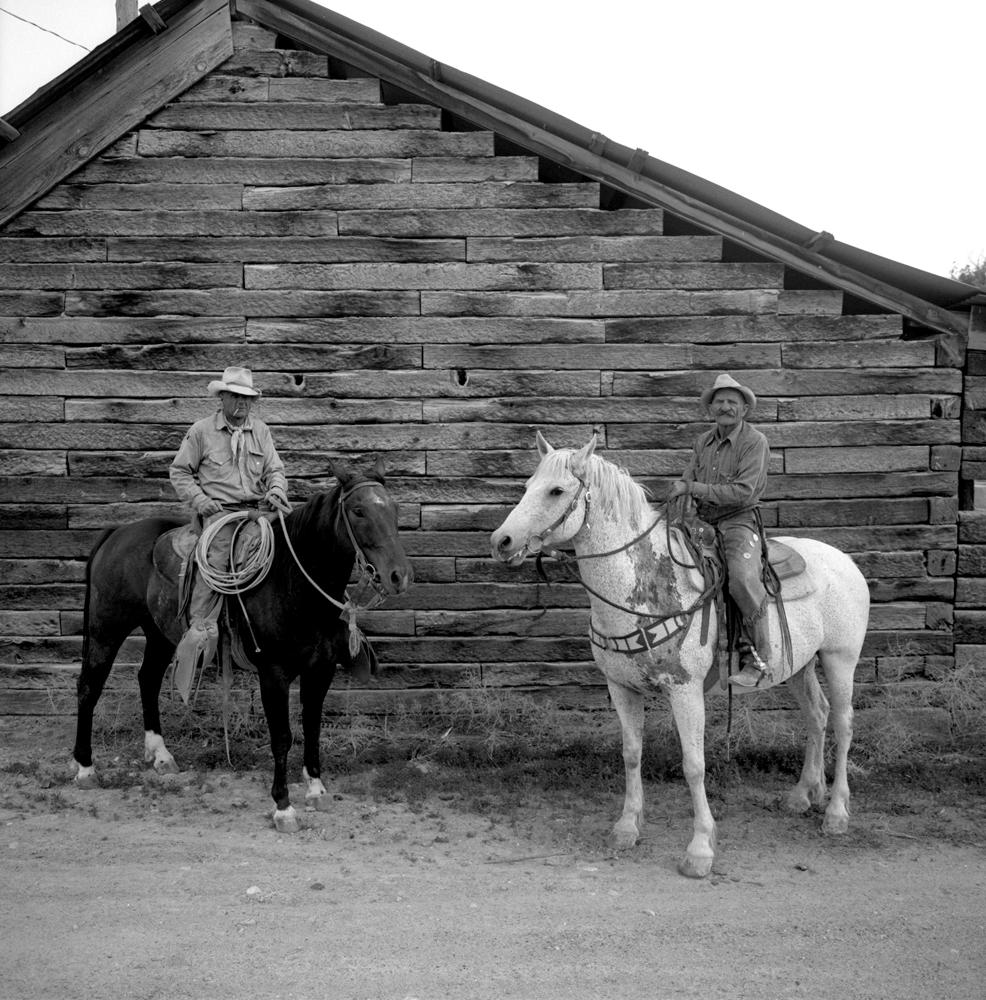 Adam Jahiel Black and White Photograph - Old Partners, TS Ranch, NV
