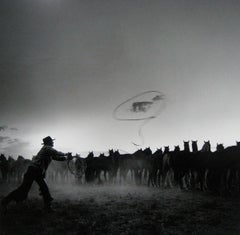 Retro Roping a Cloud, IL Ranch, Nevada by Adam Jahiel, 1994, Platinum Print