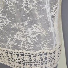 ADAM JONES 2000s floral openwork lace applique beige crochet knit tank M