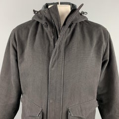 ADAM KIMMEL Size M Black Cotton Zip & Snaps Hooded Jacket