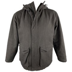 ADAM KIMMEL Size M Black Cotton Zip & Snaps Hooded Jacket