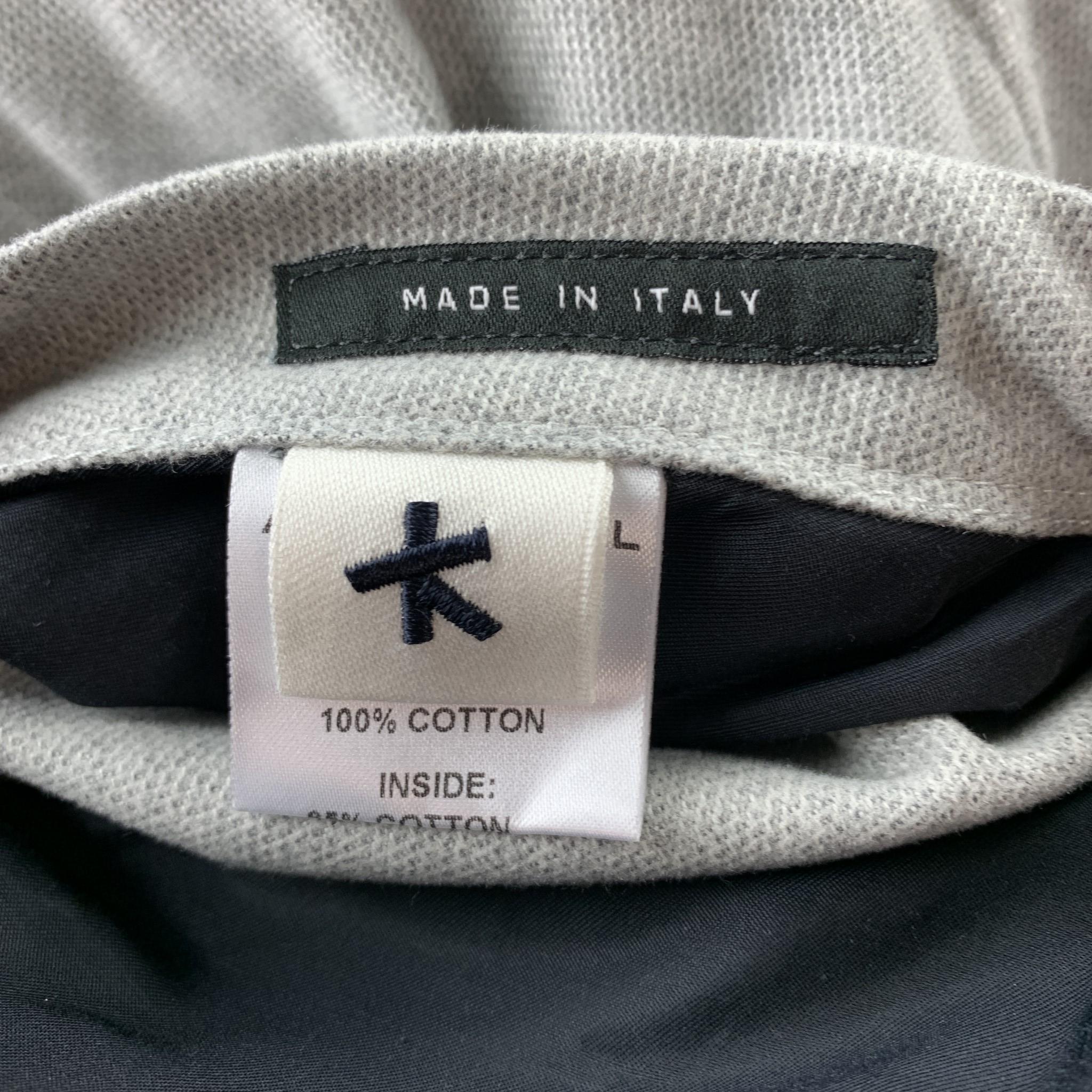 ADAM KIMMEL Size M Grey Heather Cotton Blend Zip Up Reversible Jacket In Good Condition In San Francisco, CA