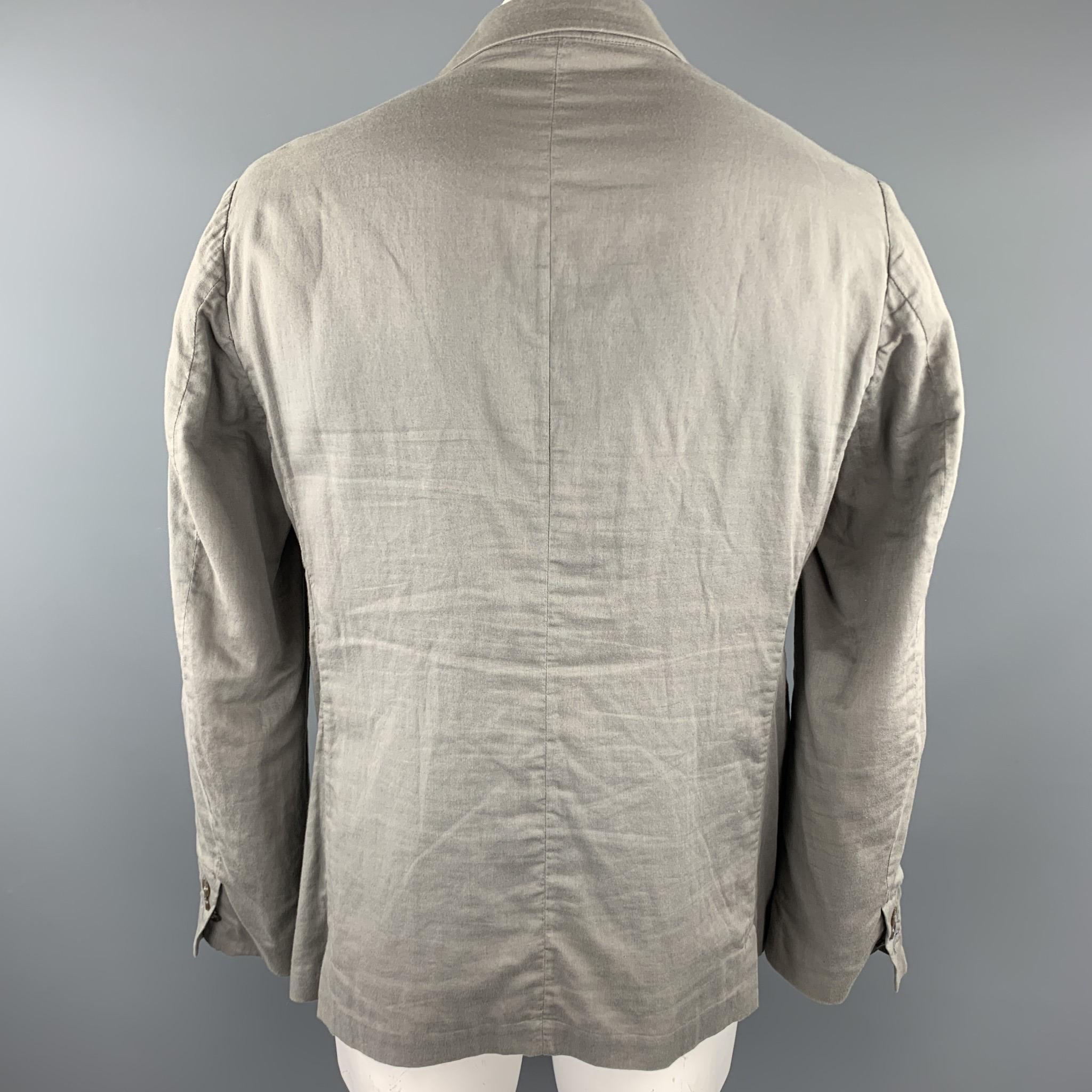 Gray ADAM KIMMEL Size XL Grey Cotton Peak Lapel Casual Sport Coat
