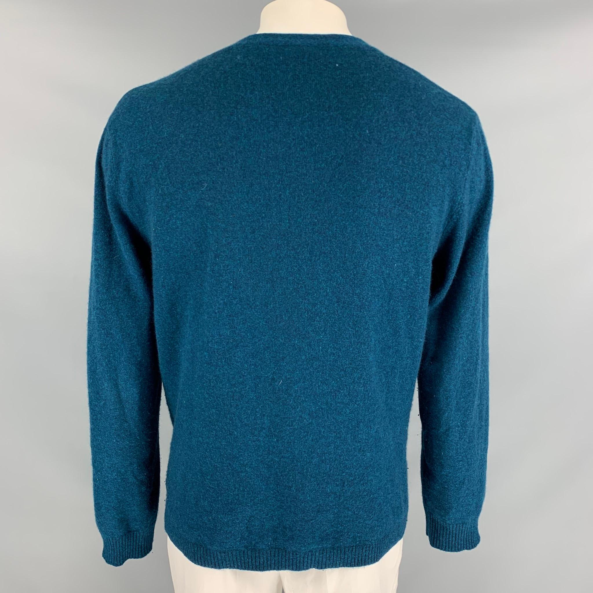 Blue ADAM KIMMEL Size XL Teal Cashmere Button Down Cardigan