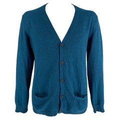ADAM KIMMEL Size XL Teal Cashmere Button Down Cardigan