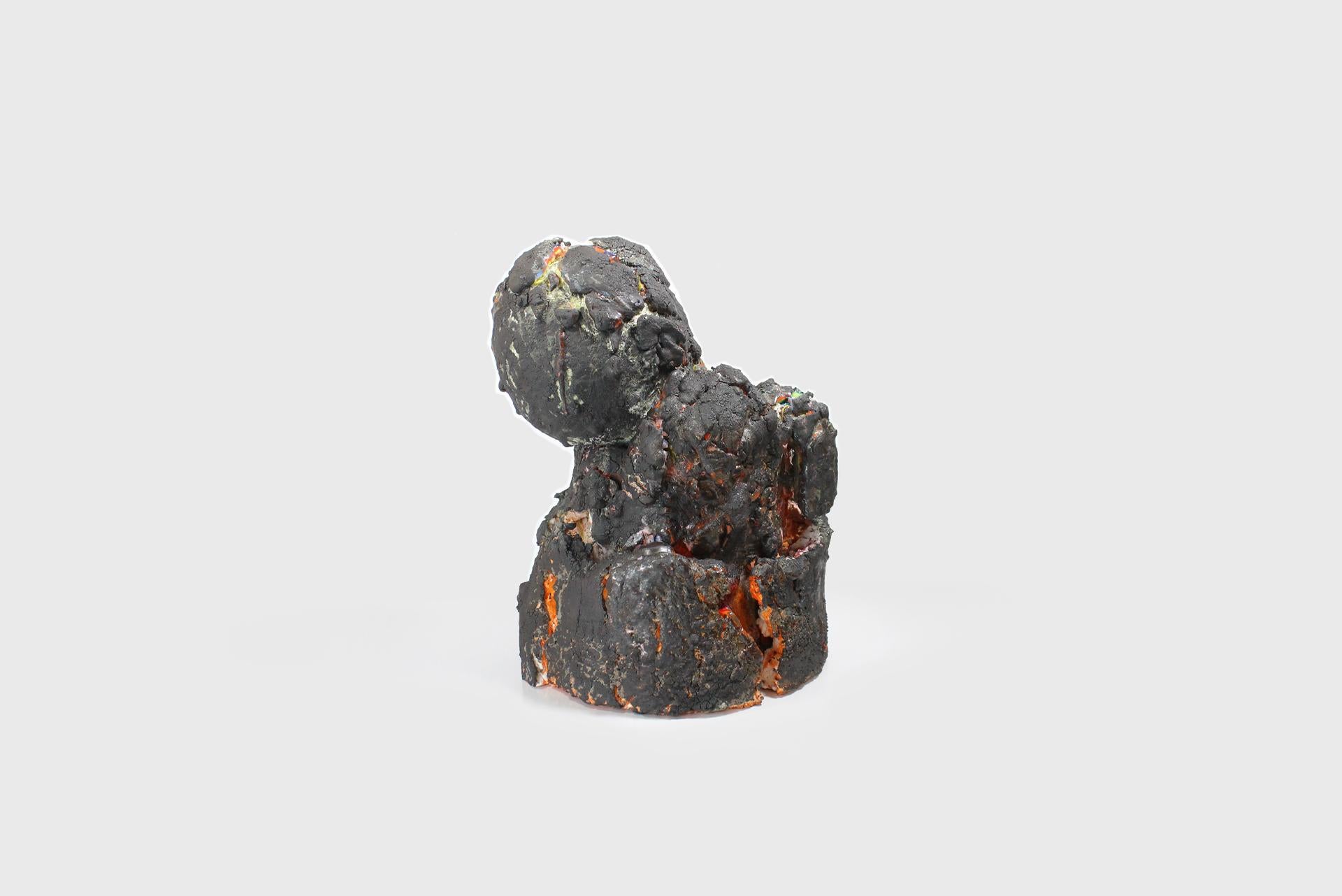Adam Knoche Ceramic Vessel “Basalt Scoria” Clay, Porcelain, Glaze, Cone Six Oxid For Sale 1