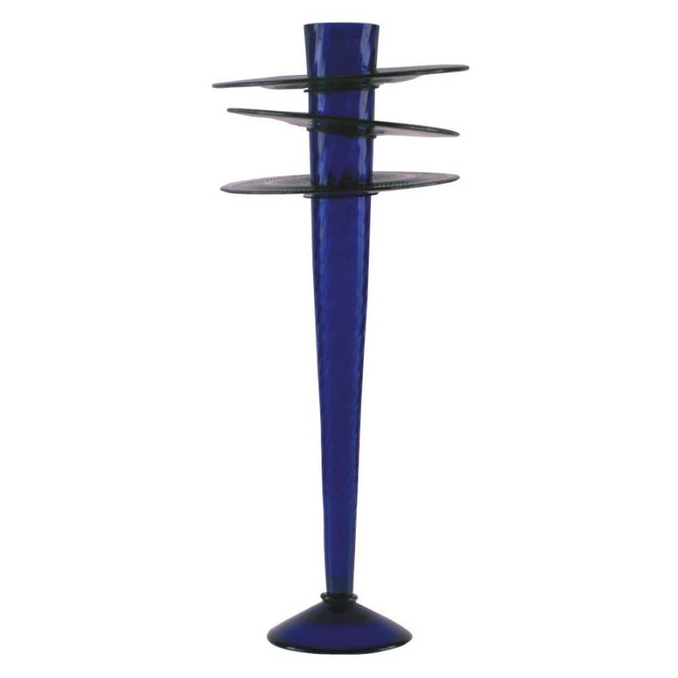 Gran jarrón de cristal Adam con detalle negro de Borek Sipek para Driade