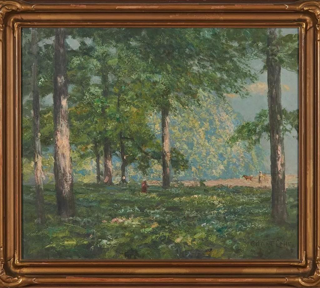 Bewaldete Wiese – Painting von Adam Lehr