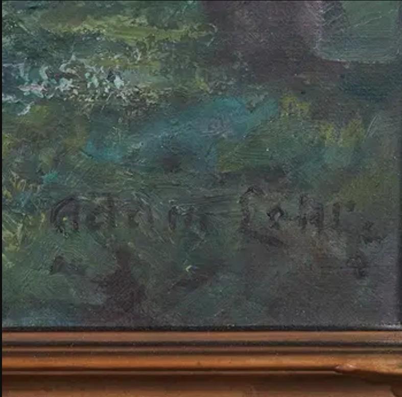 Bewaldete Wiese (Grau), Landscape Painting, von Adam Lehr