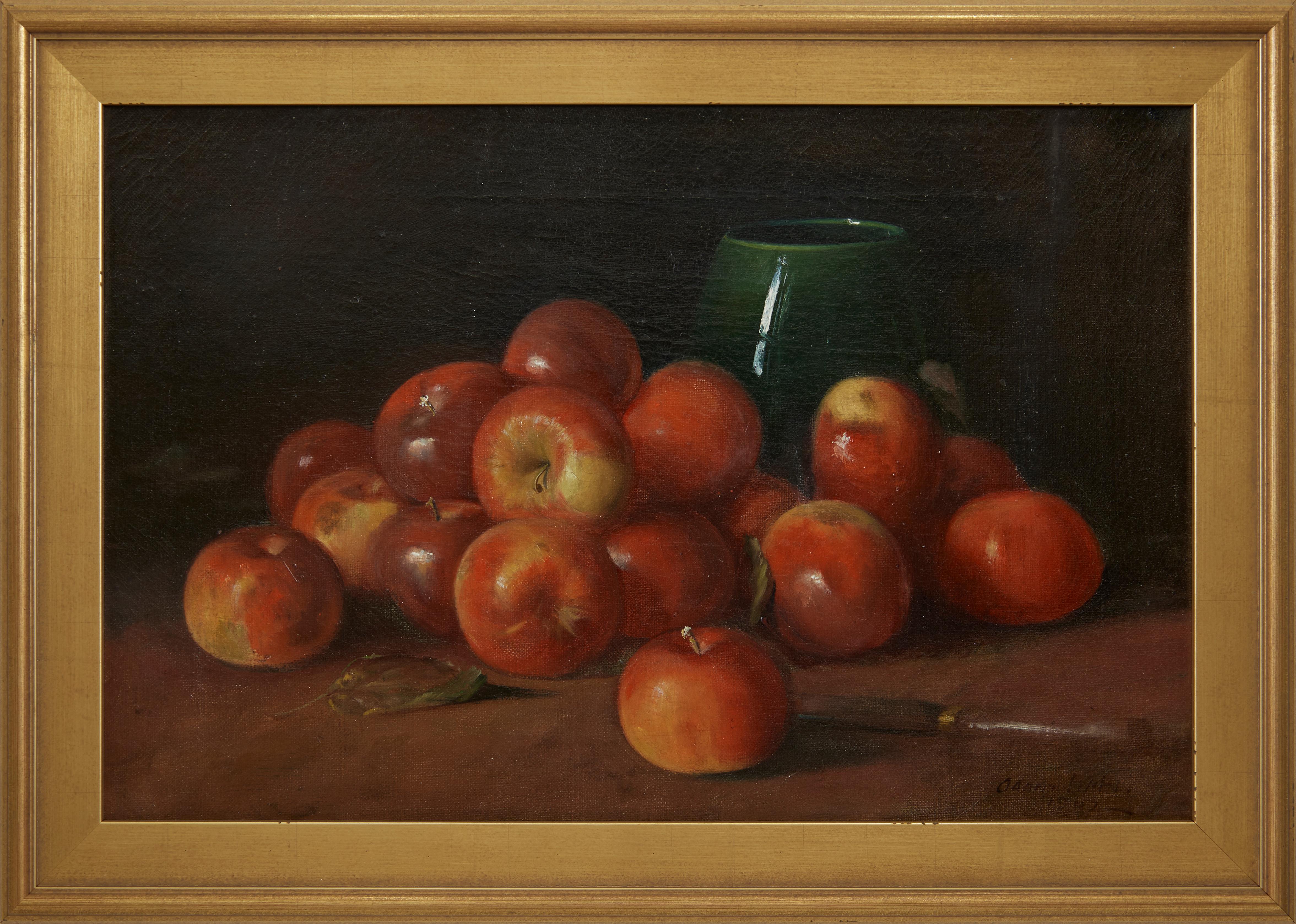 Stilleben mit Äpfeln und grüner Vase, Cleveland School
