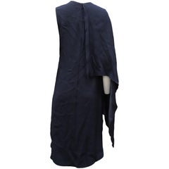 Adam Lippes Cape-Kleid aus marineblauer Viskose