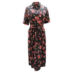 Adam Lippes Maxi-Kleid mit Blumenmuster aus schwarzer Baumwolle