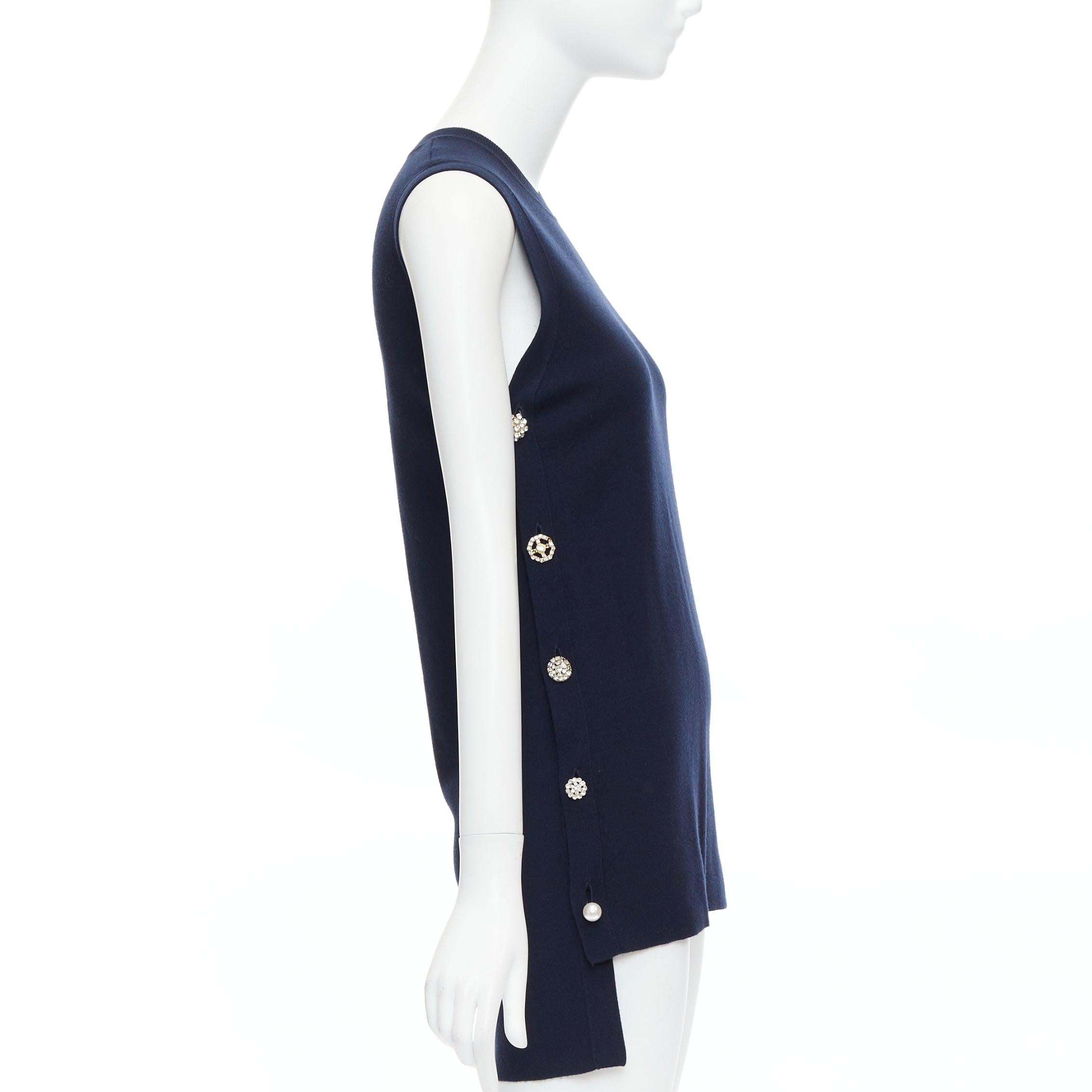 Adams LIPPES navy soft clear gold side buttons hi low top XS Bon état - En vente à Hong Kong, NT