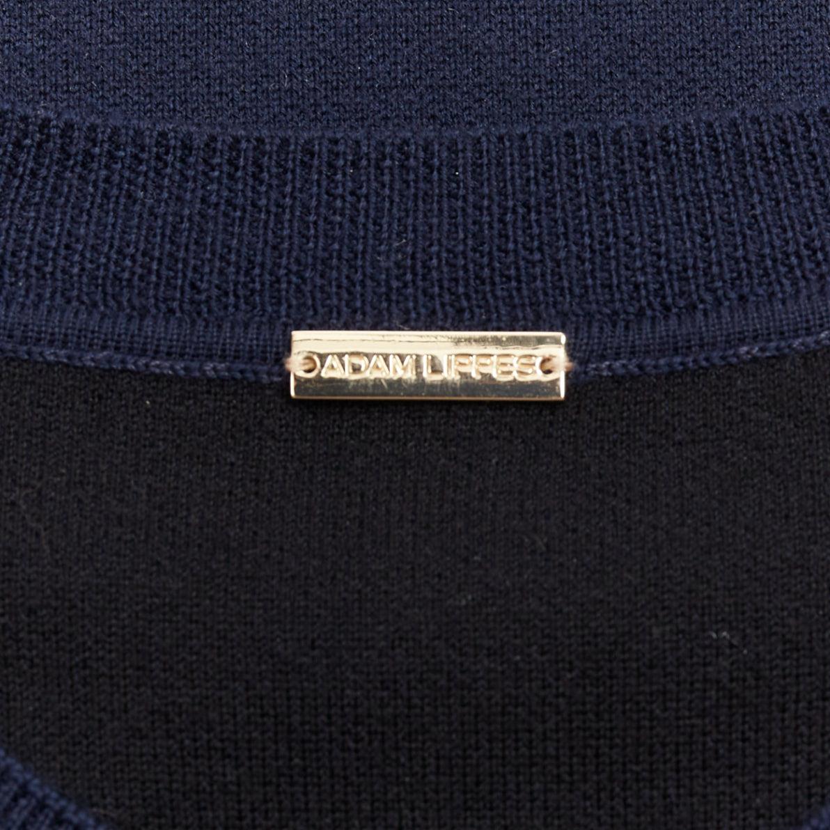 Adams LIPPES navy soft clear gold side buttons hi low top XS en vente 3