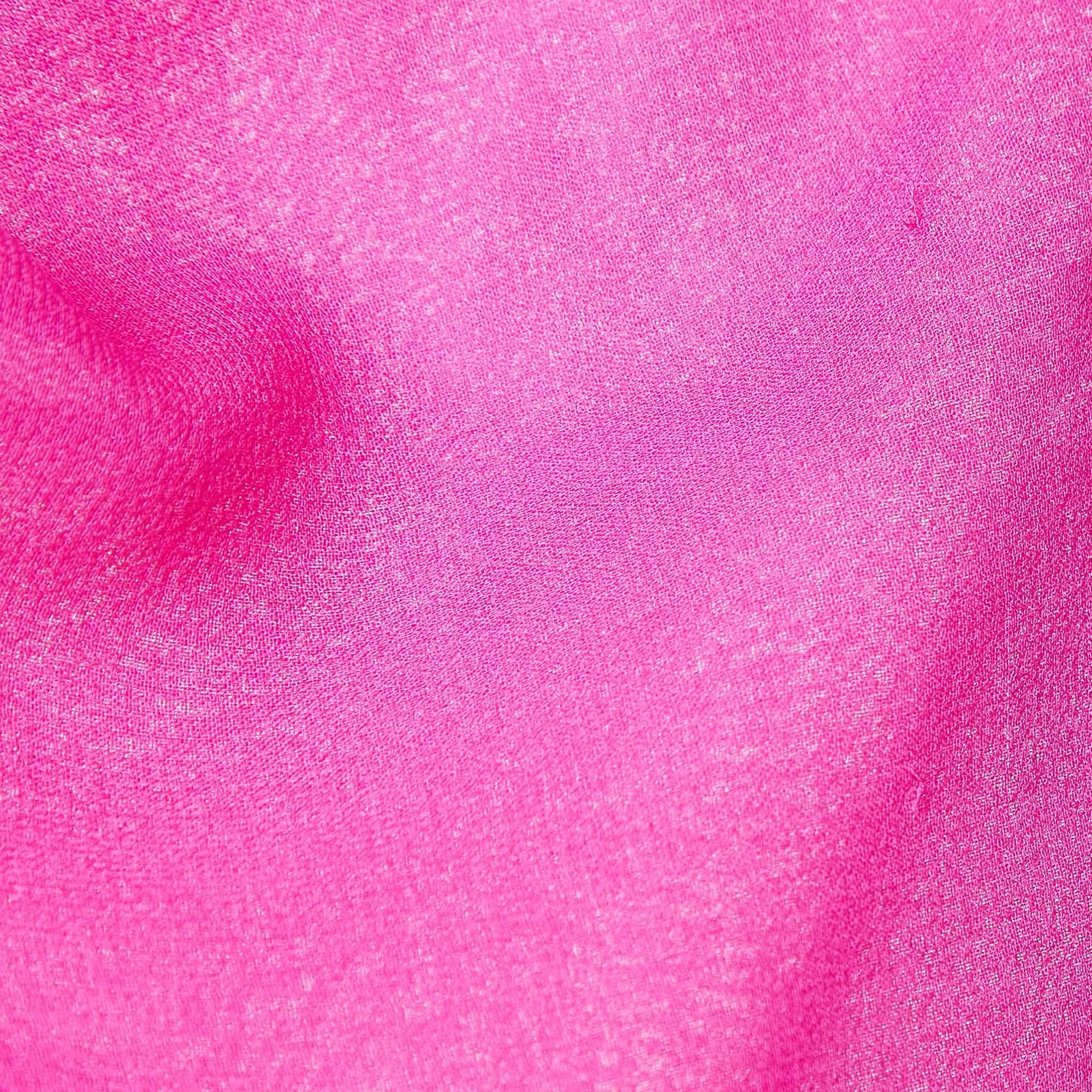 Adam Lippes Camisa de crepé de seda rosa M en venta 1