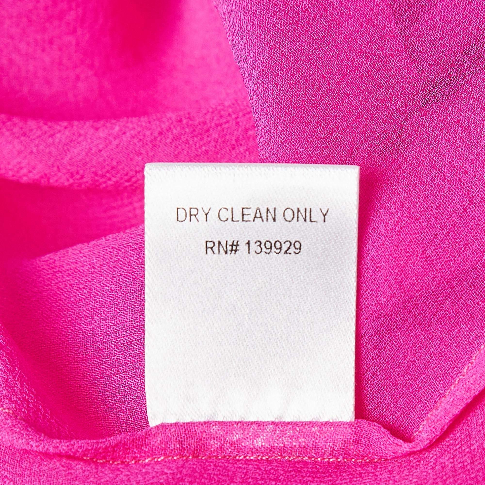 Adam Lippes Camisa de crepé de seda rosa M en venta 3