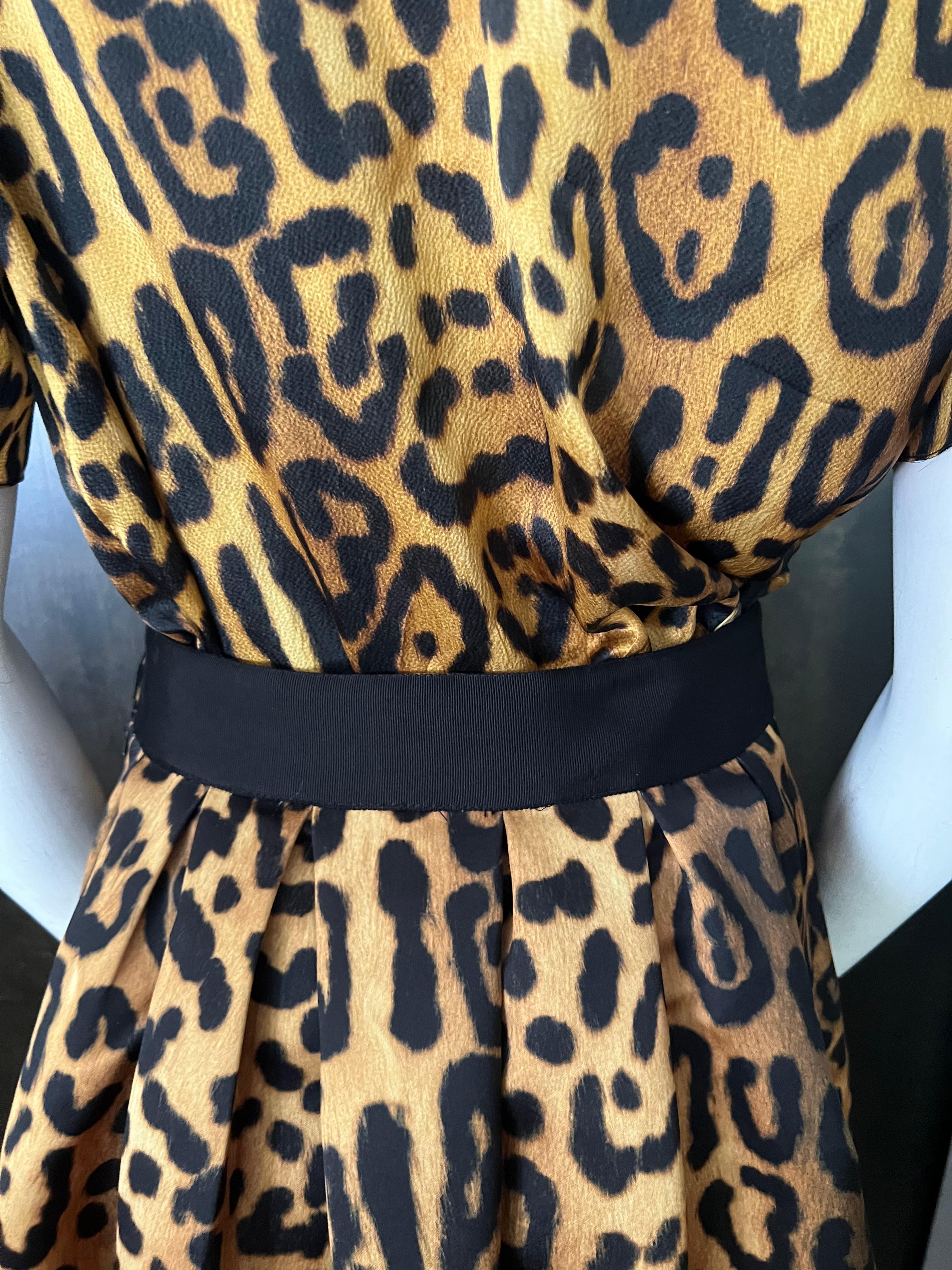 Adam Lippes Silk Leopard Top and Skirt Set For Sale 9