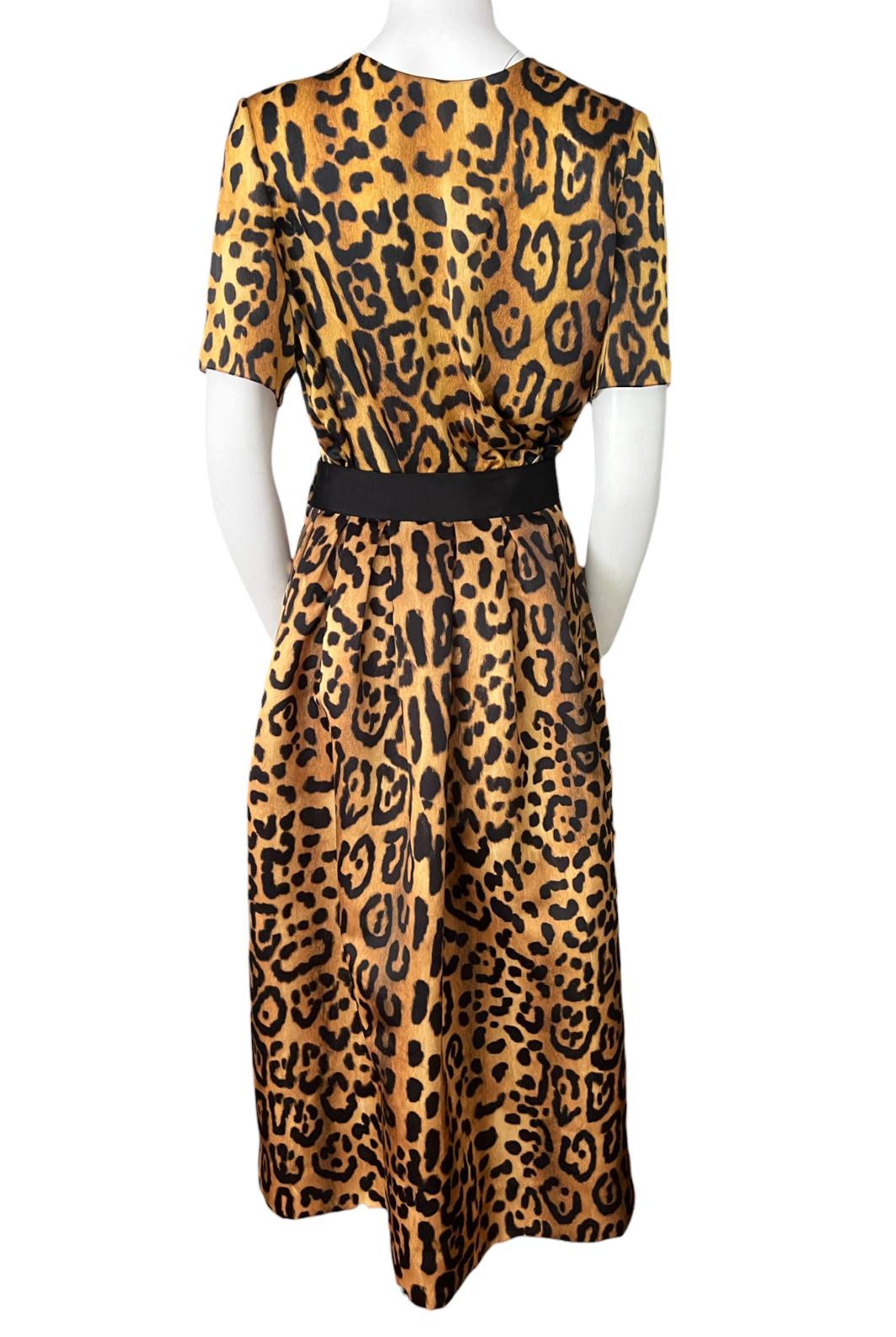 Adam Lippes Silk Leopard Top and Skirt Set In Excellent Condition For Sale In Beverly Hills, CA