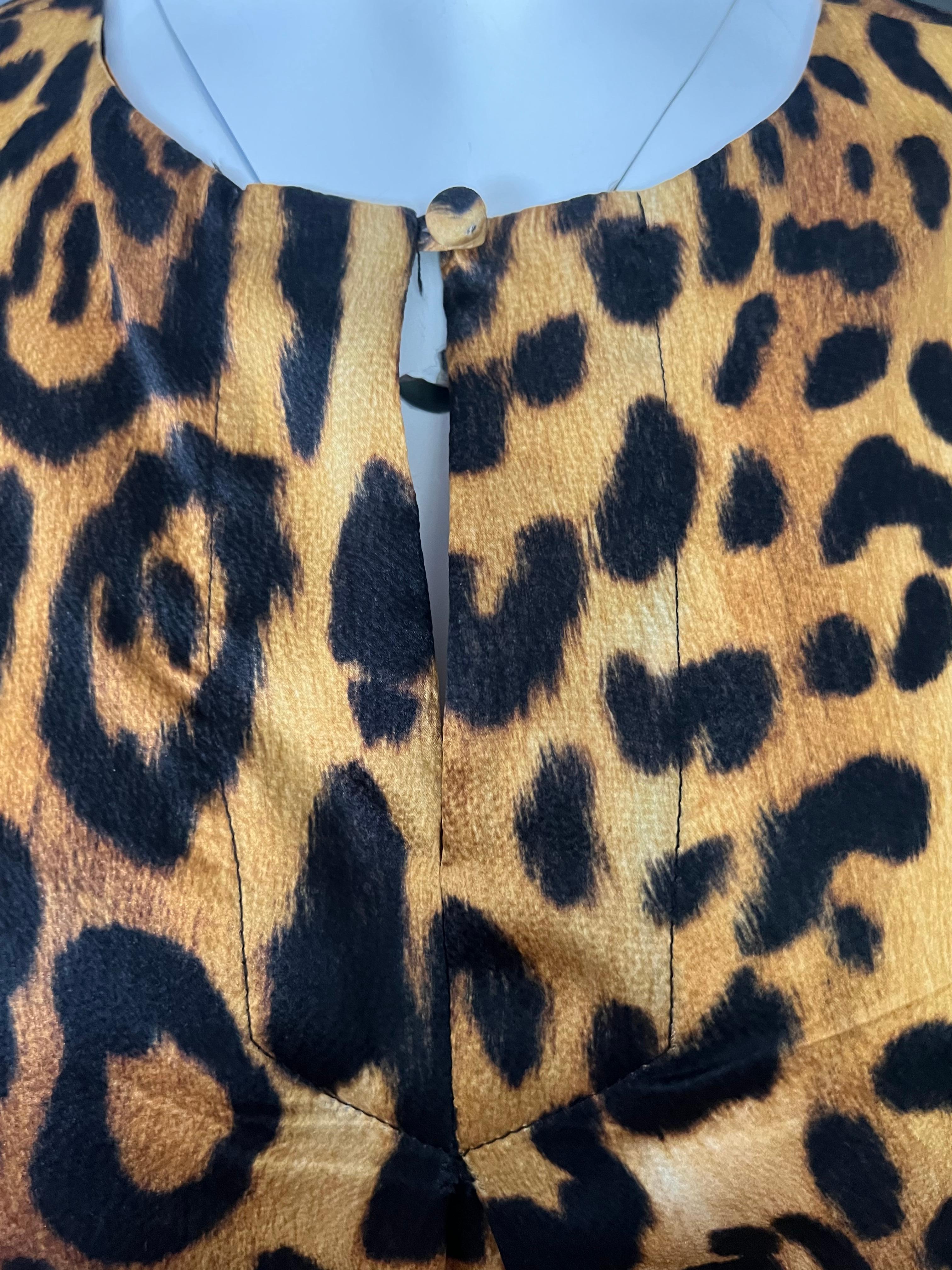 Women's Adam Lippes Silk Leopard Top and Skirt Set For Sale