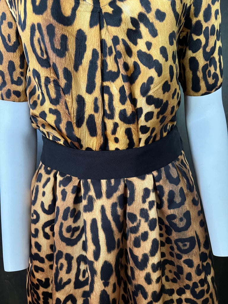 Adam Lippes Silk Leopard Top and Skirt Set For Sale at 1stDibs