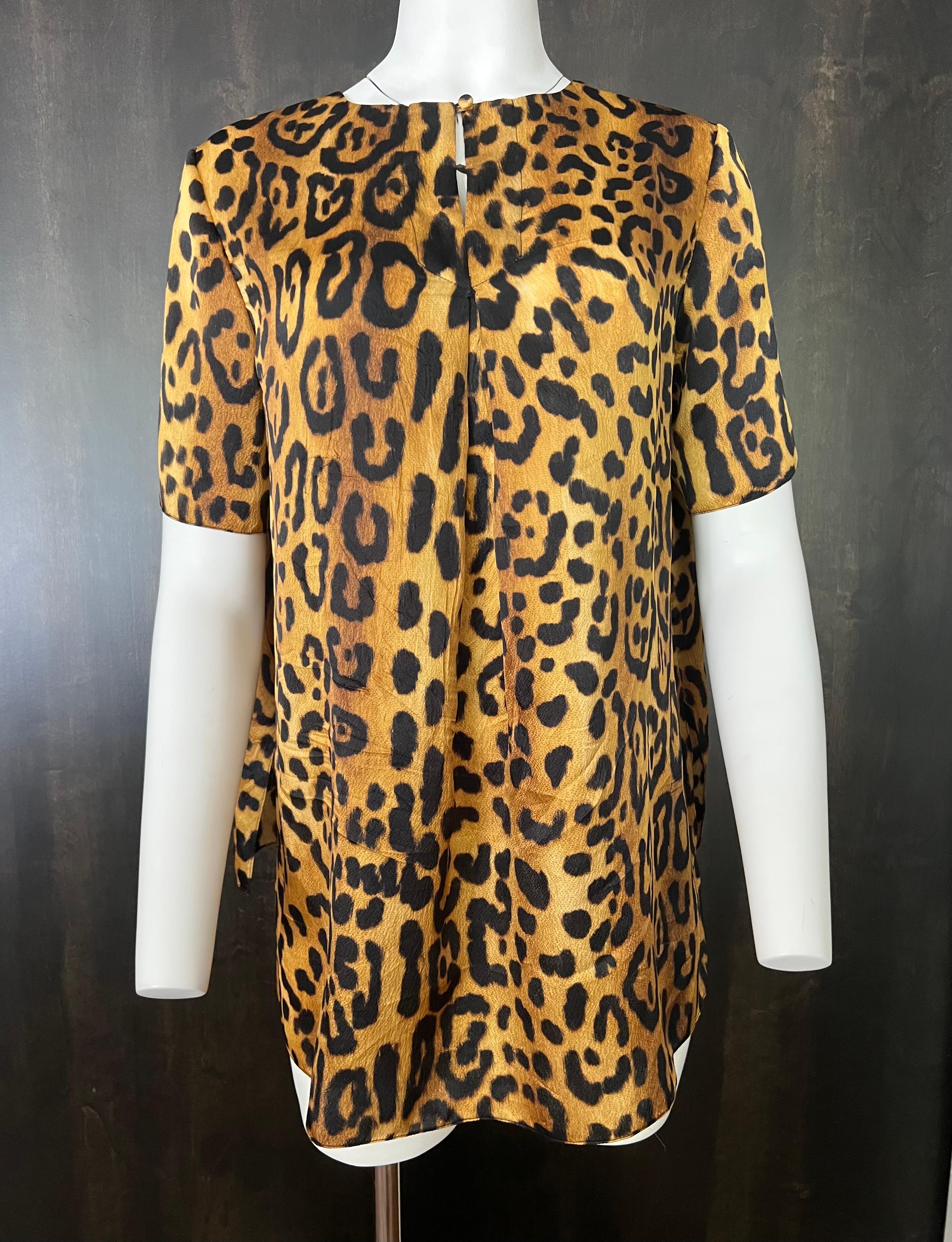 Adam Lippes Silk Leopard Top and Skirt Set For Sale 3