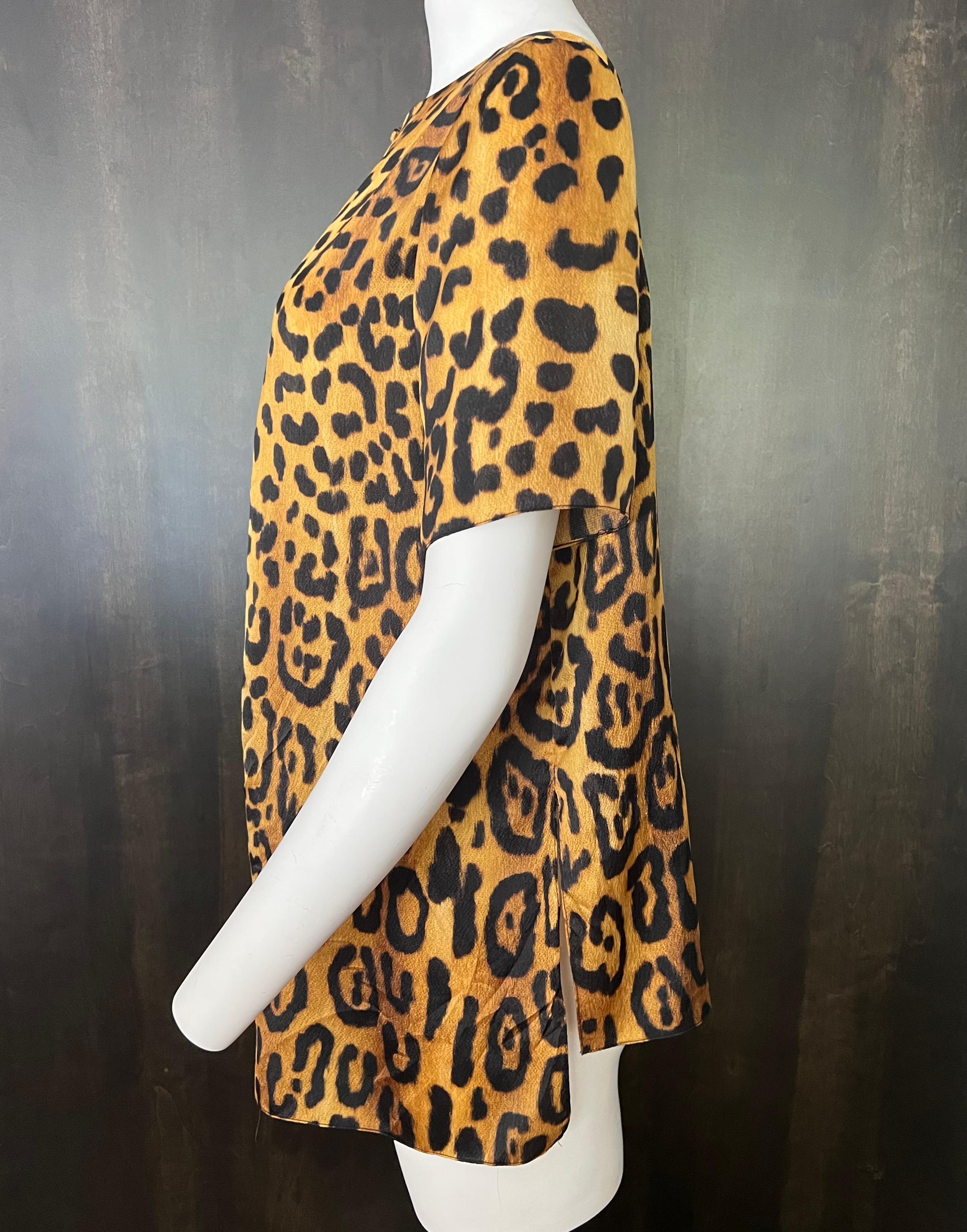 Adam Lippes Silk Leopard Top and Skirt Set For Sale 4