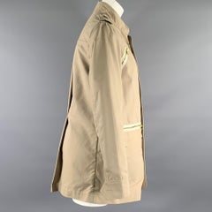 ADAM LIPPES Size 6 Khaki Cotton Blend Military Jacket