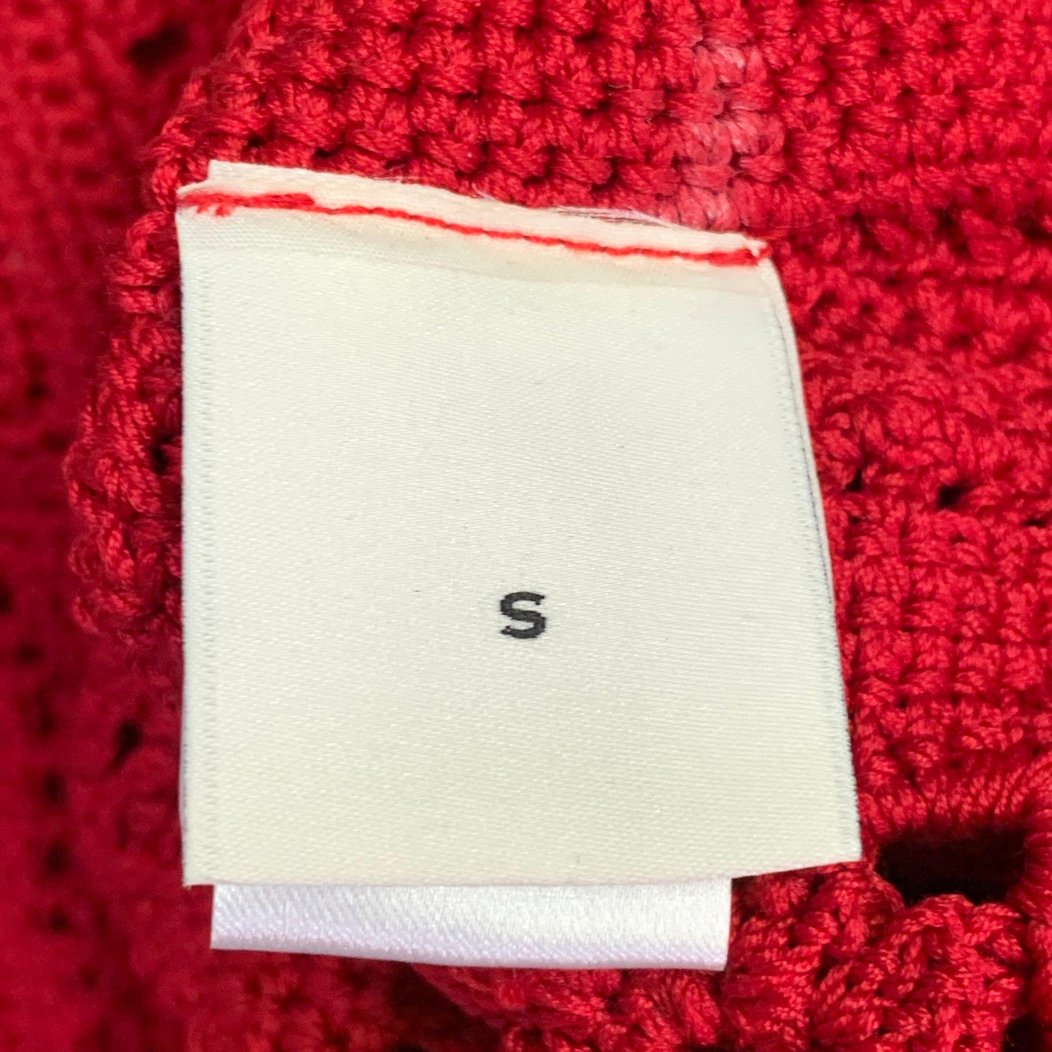 ADAM LIPPES Size S Poppy Red Cotton Crochet A-Line Dress For Sale 6