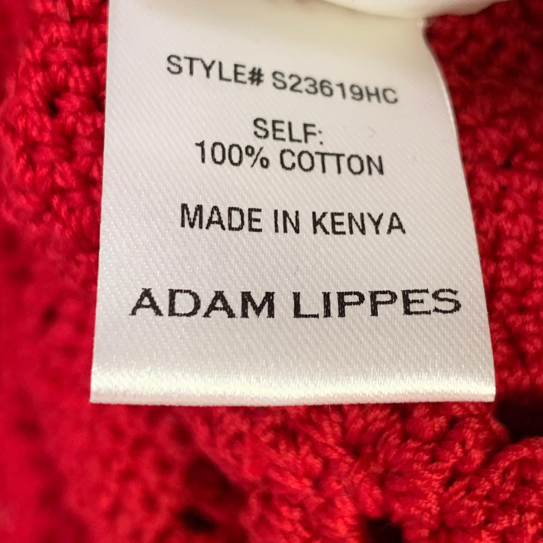 ADAM LIPPES Size S Poppy Red Cotton Crochet A-Line Dress For Sale 7