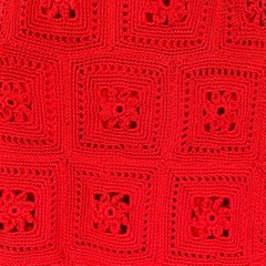 ADAM LIPPES Talla S Vestido en A de ganchillo de algodón rojo amapola