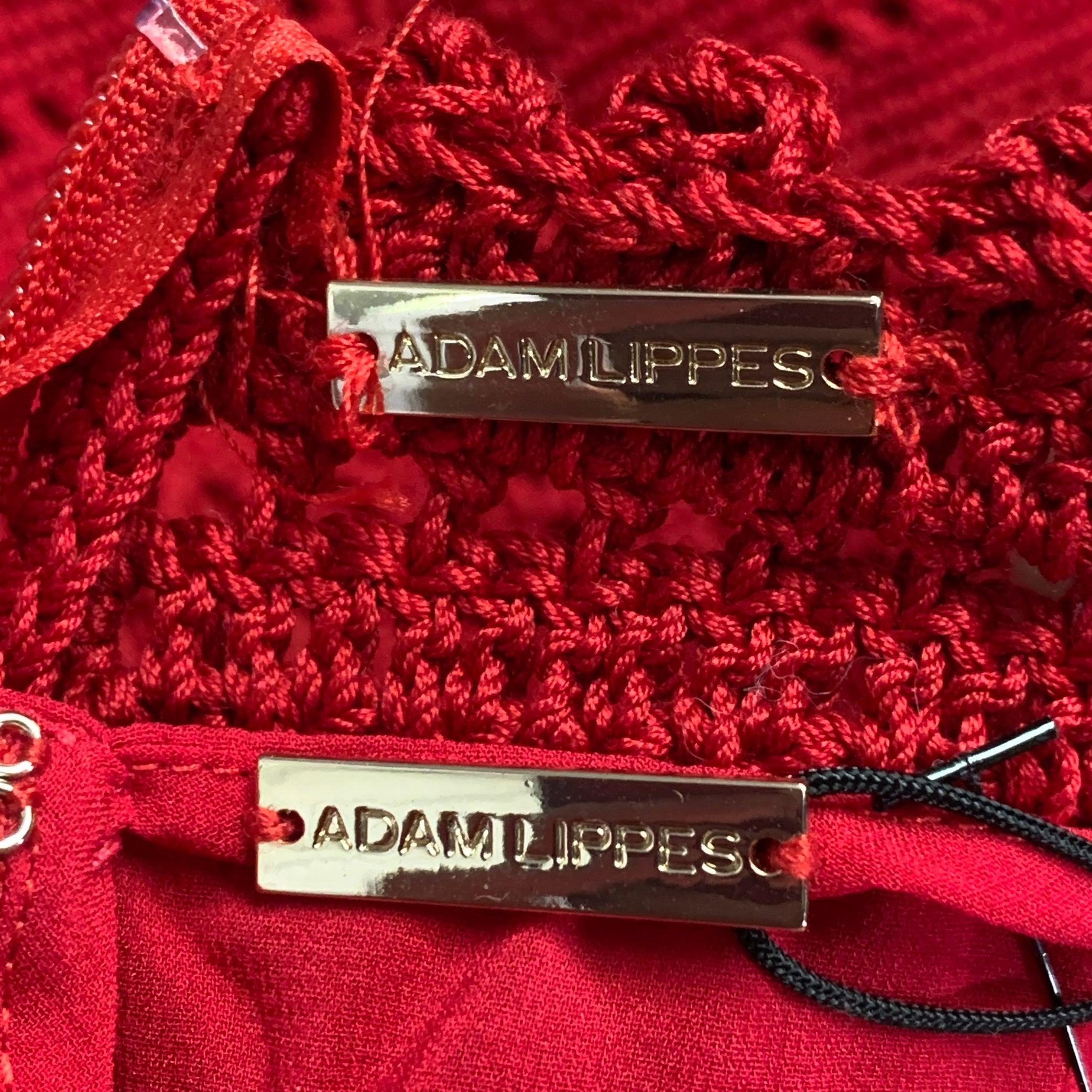 ADAM LIPPES Size S Poppy Red Cotton Crochet A-Line Dress For Sale 2