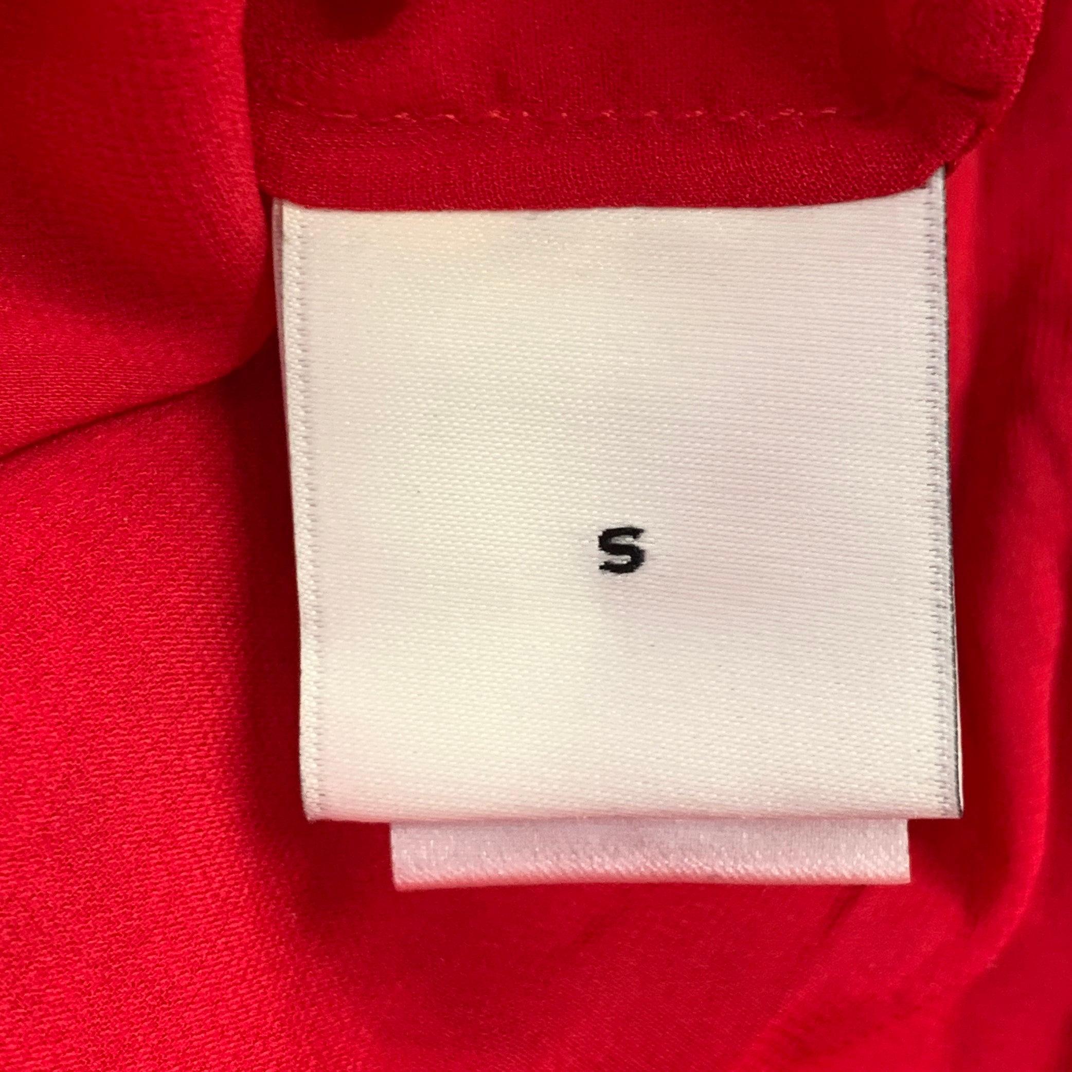 ADAM LIPPES Size S Poppy Red Cotton Crochet A-Line Dress For Sale 3