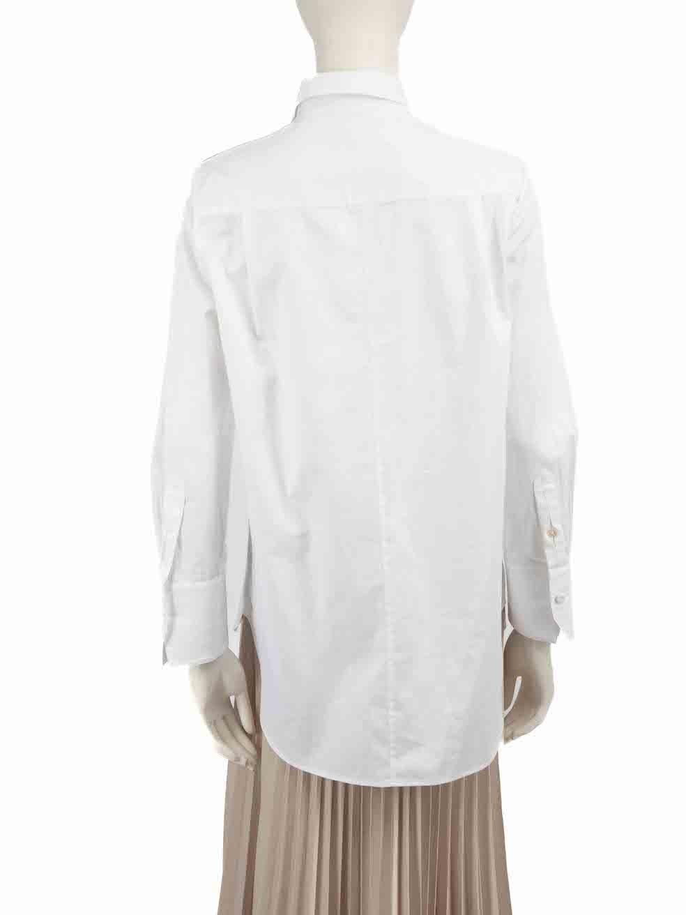 Adam Lippes White Crystal Embellished Shirt Size L In New Condition For Sale In London, GB