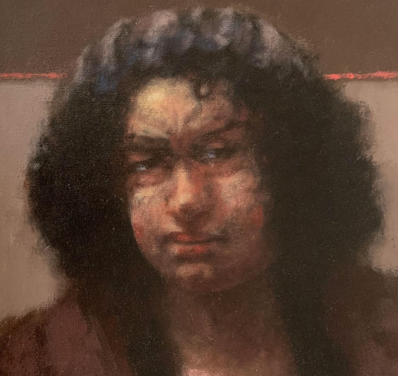 Ten en cuenta que el cuadro se vende sin marco, si estás interesado en un cuadro enmarcado, ponte en contacto con nosotros. 

Retrato figurativo contemporáneo al óleo sobre lienzo del siglo XX, obra del artista polaco Adam Marczukiewicz. El retrato