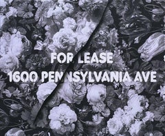 For Lease 1600 Pennsylvania, 2017, Adam Mars, Acrylic, Spray Paint, Fabric Panel