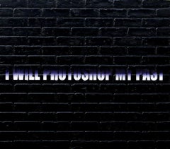 I Will Photoshop My Past, 2013, Adam Mars, Acrylic, Faux Brick Panel, Text Based