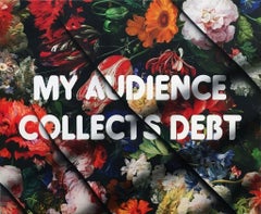 My Audience Collects Debt, 2017, Adam Mars, Acrylic, Spray Paint, Fabric Panel