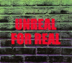 Unreal For Real, 2016, Adam Mars, Acrylic, Spray Paint, Faux Brick Panel, Text 