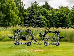 Turtles - figurative, Six Nations Mohawk, animal, LED aluminum outdoor sculpture