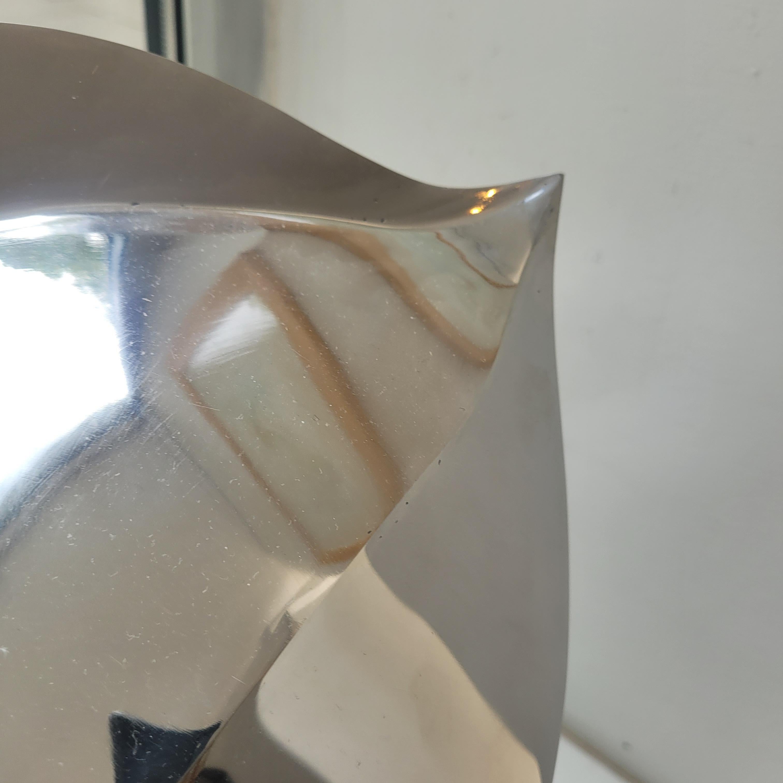 A head. Steel sculpture, minimalistic, cubism, Polish art classic 3