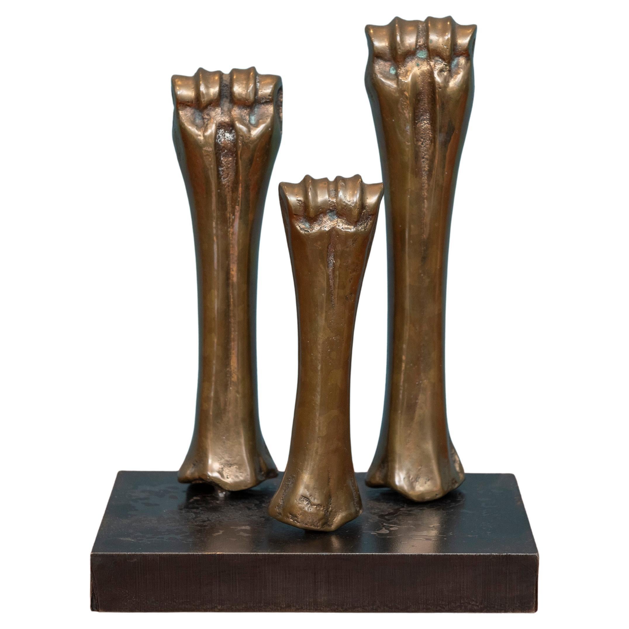 Adam P. Gale "Bone Trio" Bronze Sculpture #1