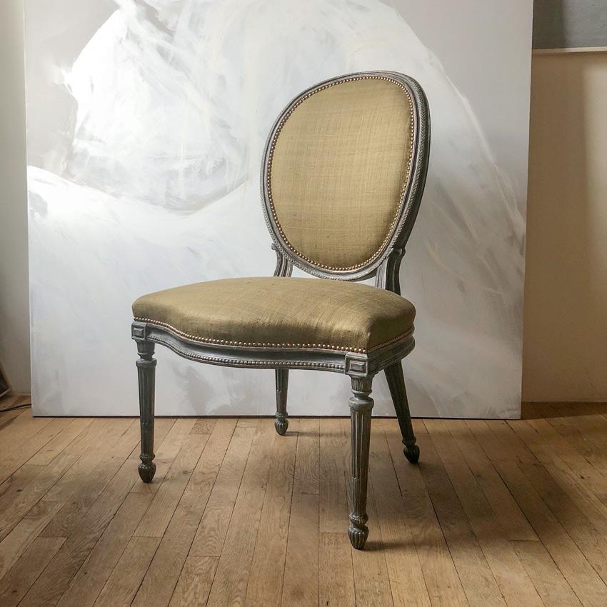 Adam painted side chair attributed to Thomas Chippendale
English, circa 1770
Measures: 36 x 22 ¾ x 19 ½ inches

2024.
 