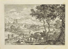 Landscape - Etching by Adam Pérelle - 18th Century