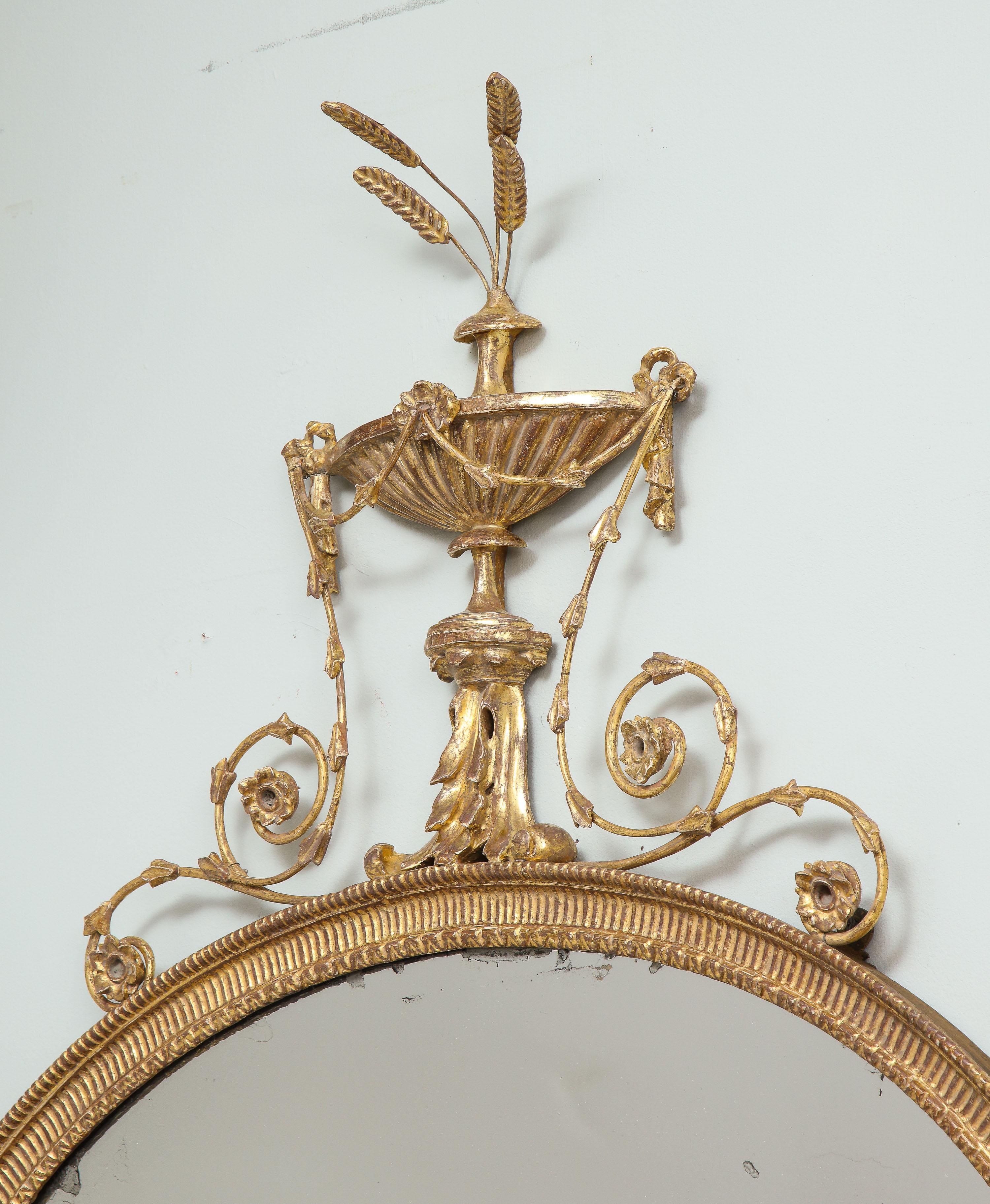 Adam Period Giltwood Mirror In Good Condition For Sale In Greenwich, CT
