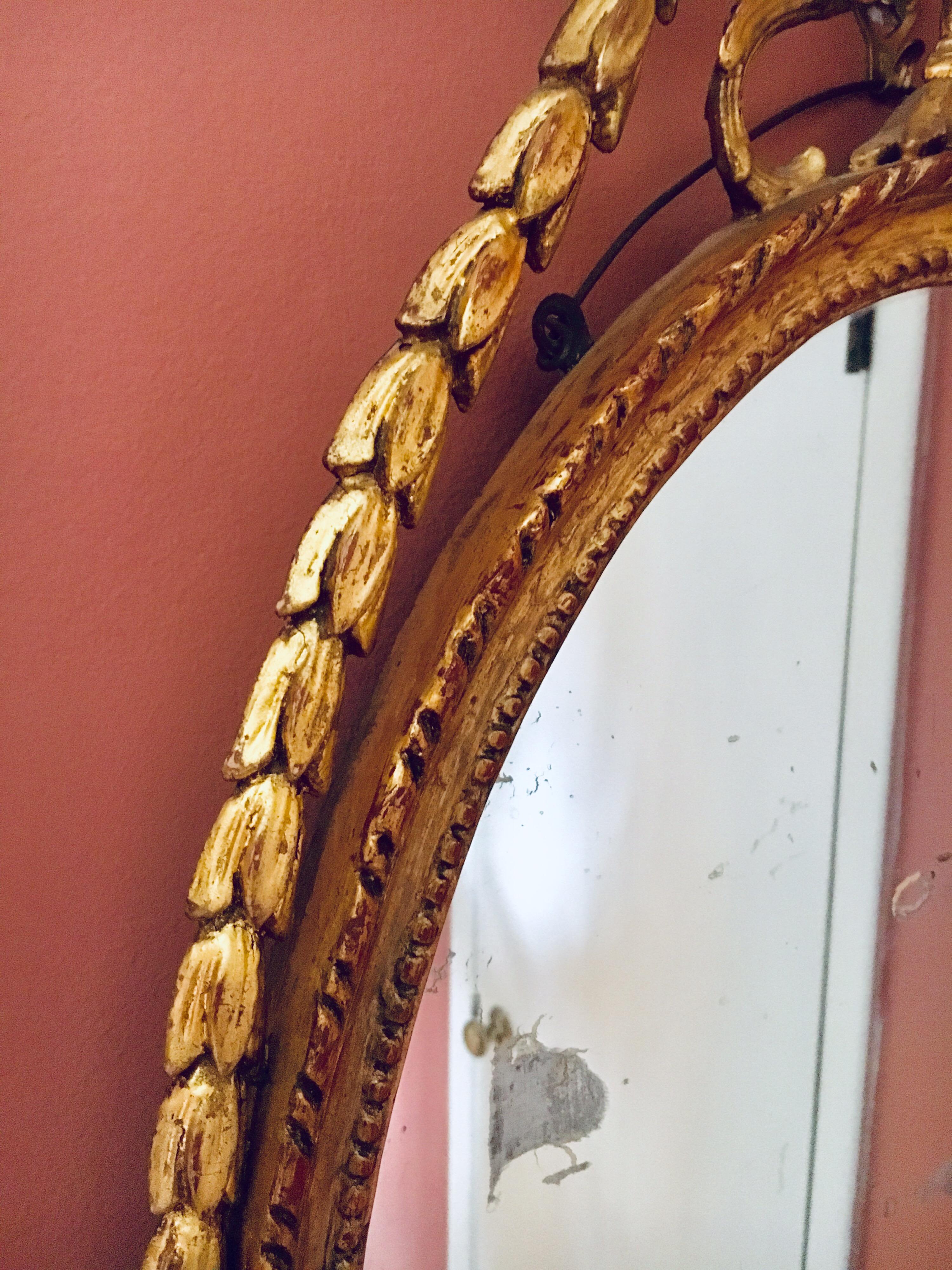 Adam Periode Neoklassischer Spiegel (Vergoldetes Holz) im Angebot