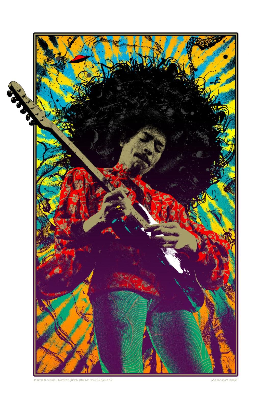 Jimi Hendrix AP - Print by Adam Pobiak