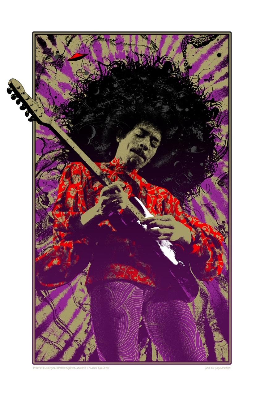 Jimi Hendrix Purple Haze Variant - AP - Print by Adam Pobiak